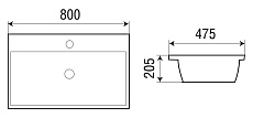 Раковина WeltWasser Deilbach 7608-80 80 см, 10000004639 белый