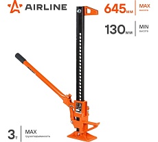 Реечный домкрат Airline 33&quot; 3т PRO усиленный механический, мин-130мм, макс-645мм AJ-FR-33