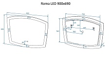 Зеркало Art&Max Roma 90x70 см, с подсветкой