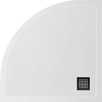 Поддон для душа BelBagno TRAY-MR-UNO-R-90-550-35-W-NO 90x90 белый, накладка черный