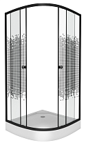 Душевой уголок Niagara NG-007 BLACK 90x90 с рисунком, черный