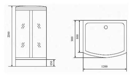 Душевая кабина Timo Comfort T-8815 120x90, c г/м, прозрачные стекла (Clean Glass), хром