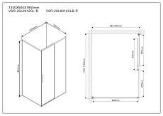 Душевой уголок Vincea Slim VSR-2SL 120x90 черный, прозрачный, R