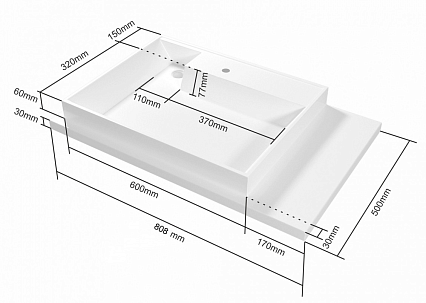Тумба с раковиной Санта Марс 80 см (рак.Юпитер 80см) напольная