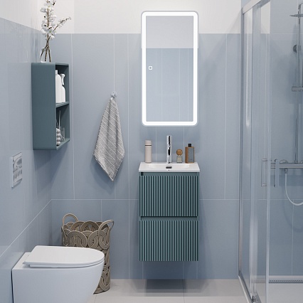 Тумба с раковиной BelBagno Uno-Mini 40 см Голубой матовый