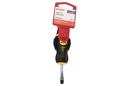 Шлицевая отвертка Rexant SL 5х40 мм, двухкомпонентная рукоятка 12-6435
