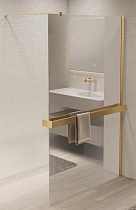 Душевая перегородка Vincea Walk-In VSW-1HR900MRG 90x200 матовое золото, зеркальное