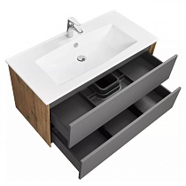 Мебель для ванной Акватон Сохо 100 см дуб веллингтон/графит софт