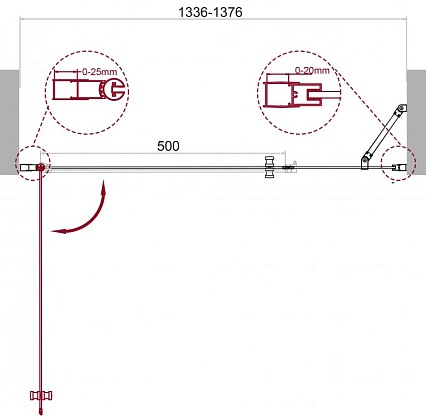 Душевая дверь BelBagno ETNA-B-11-80+60-C-Cr 140x195 прозрачная, хром