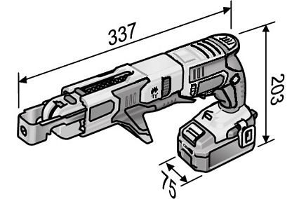 Аккумуляторный шуруповерт для гипсокартона Flex DW 45 18.0-EC M/2.5 Set 466824
