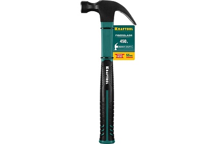 Столярный молоток-гвоздодёр с фибергласовой рукояткой Kraftool Fiberglass 450 г 20265-45