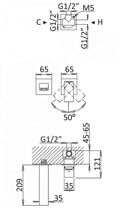 Смеситель для раковины Cezares Porta PORTA-BLI2-SR Sunrise