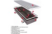 Встраиваемый внутрипольный конвектор Techno Power с решеткой KVZ 150-105-2900 RH07000100