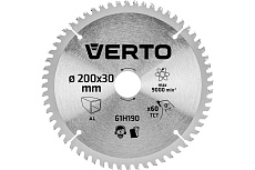 Диск отрезной по алюминию (200x30 мм; 60 зубьев) Verto 61H190