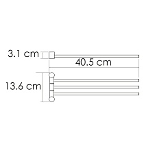 Полотенцедержатель WasserKRAFT K-1033WHITE тройной, матовый белый