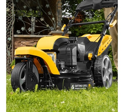 Бензиновая газонокосилка Denzel GLT-460SP-T, Trike 150 см3, 46 см, привод, панель, 60л 58810