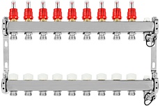 Коллекторная группа из нержавеющей стали ColSys 802 9 выходов, с расходомерами, термостатическими и дренажными клапанами и воздухоотводчиками 180222509