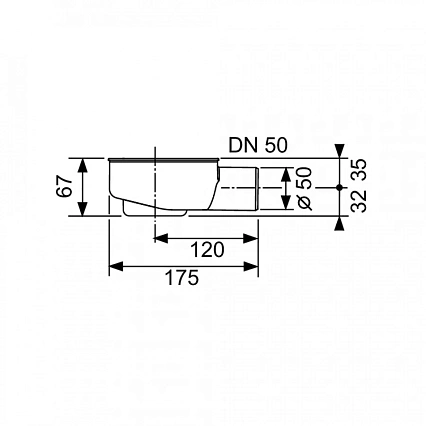 Сифон TECEdrainline 650000 DN 50, боковой слив 0,7 л/c