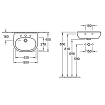 Раковина Villeroy&Boch O.novo 50 см 53605001