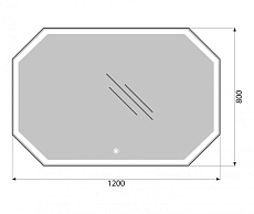 Зеркало BelBagno SPC-OTT-1200-800-LED-TCH 120x80 см