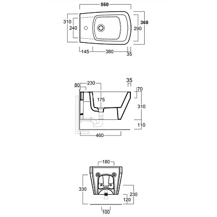 Подвесное биде Simas Baden-Baden BB19bi*1