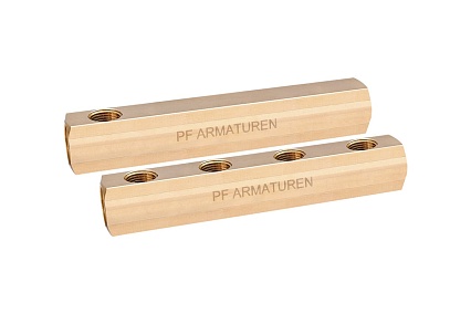 Коллектор PROFACTOR латунный, односторонний в/в 3/4" х 4 вых 1/2"вн PF MF 258.4