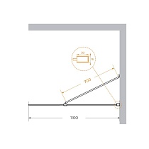 Душевая перегородка Cezares LIBERTA-L-1-TB-110-GR-NERO 110x195 графит, профиль черный