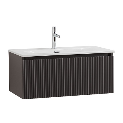 Тумба с раковиной BelBagno Uno 80 см 1 ящик, Темно-серый матовый