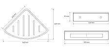 Полка Bemeta Cytro 146208016 30.5 см угловая