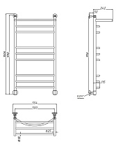 Полотенцесушитель водяной Aquanet Romeo(г2) 50x100 см, с верхней полкой