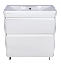 Тумба с раковиной Style Line Атлантика 70 см напольная, белый антискрейч