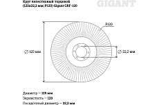 Круг лепестковый торцевой (125x22.2 мм; P120) Gigant GRF-120