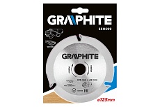 Диск отрезной по дереву (125x22.2x2.8 мм; 3 зуба) для УШМ Graphite 55H599