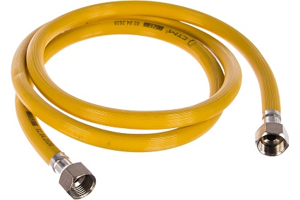 Подводка для газа СТМ ГАЗ ПВХ, 1/2", гайка-гайка, 180 см CGVF1218