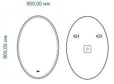 Зеркало Art&Max Palermo AM-Pal-600-900-DS-F-H 60x90 с подсветкой, антипар