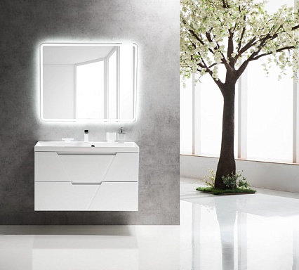 Тумба с раковиной BelBagno Vittoria 100 см Bianco Lucido (эмаль)