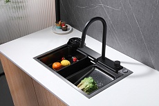 Кухонная мойка Abber Wasser Kreis AF2194B 68 см матовый черный
