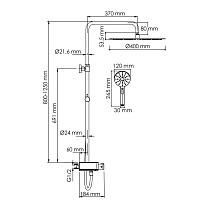 Душевая стойка WasserKRAFT A113.117.127.CH Thermo с термостатом, хром