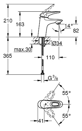 Смеситель для раковины Grohe Eurostyle 2015 32468003