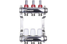 Коллекторная группа с расходомерами из нержавеющей стали Altstream 1&quot;х3/4&quot; 3 выхода 005070102