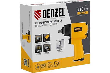 Ударный пневмогайковерт Denzel IWS550 Compact 57470
