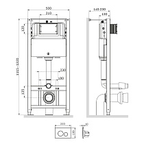 Инсталляция для унитаза Am.Pm Pro I012704.9038 с клавишей, черный матовый