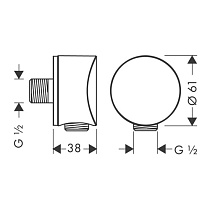 Шланговое подключение Hansgrohe Fixfit 27453000