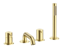 Смеситель на борт ванны AQUAme Siena AQM6219BG золото шлифованное