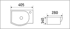 Раковина CeramaLux N78404L 40.5 см левая