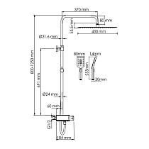 Душевая стойка WasserKRAFT A113.119.126.CH Thermo с термостатом, хром