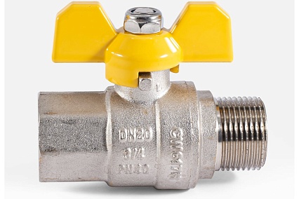 Шаровой кран для газа PROFACTOR PF GAS ручка бабочка, в/н 3/4 дюйма PF GBV 337