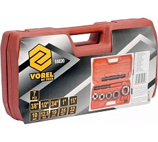 Резьбонарезной сантехнический набор Vorel 3/8&quot;-1,1/4&quot; 5 шт. 55820