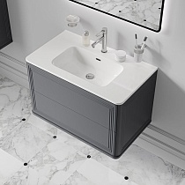 Тумба с раковиной Iddis Oxford Neo 80 см темно-серый матовый OXN80D0i95K