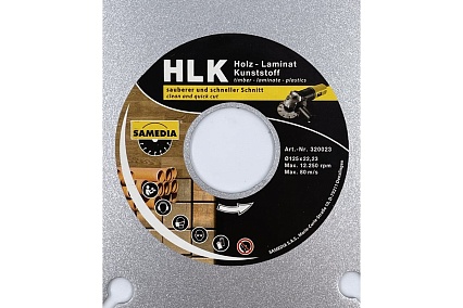 Диск для резки древесины, пластмассы MASTER HLK 125x22.23 мм, 9 сегментов SAMEDIA 320023